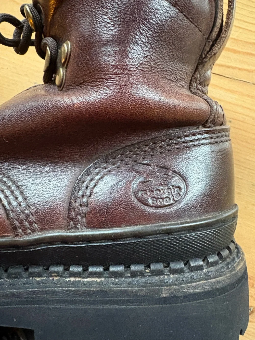 Georgia Giant Work Boots brown full-grain leather Goodyear welt Men's 7.5